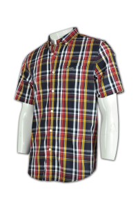 R151 網上訂購格仔襯衫  訂造團體制服恤衫  自訂恤衫款式  恤衫製造商